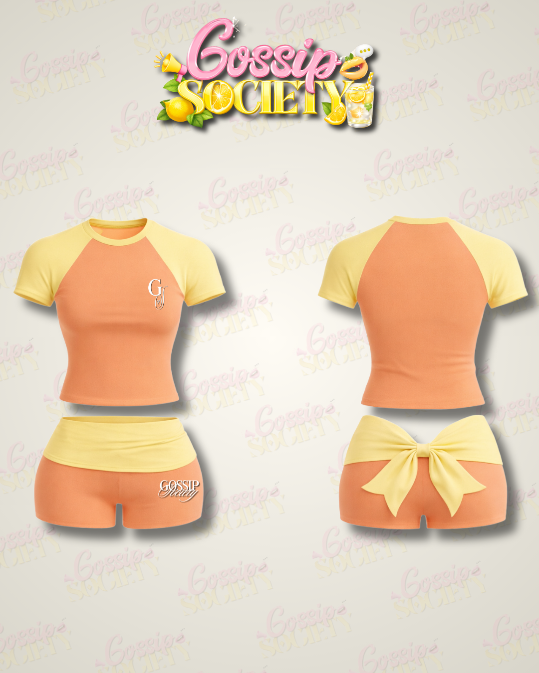 Mini Peach Lemonade Short Set